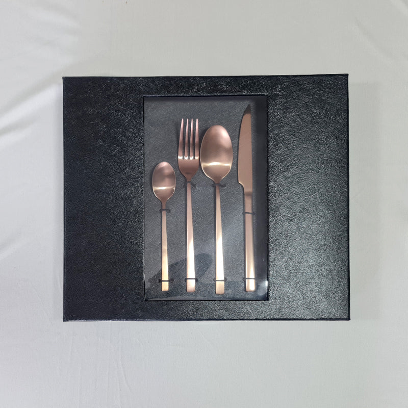 KIRANA Premium Brushed Finish Cutlery Set (16-pc set)