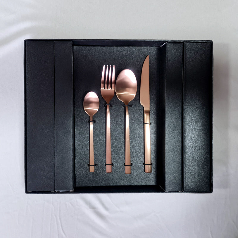 KIRANA Premium Brushed Finish Cutlery Set (16-pc set)