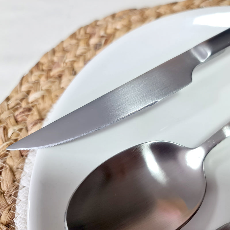 KIRANA Premium Brushed Finish Cutlery Set (16-pc set)