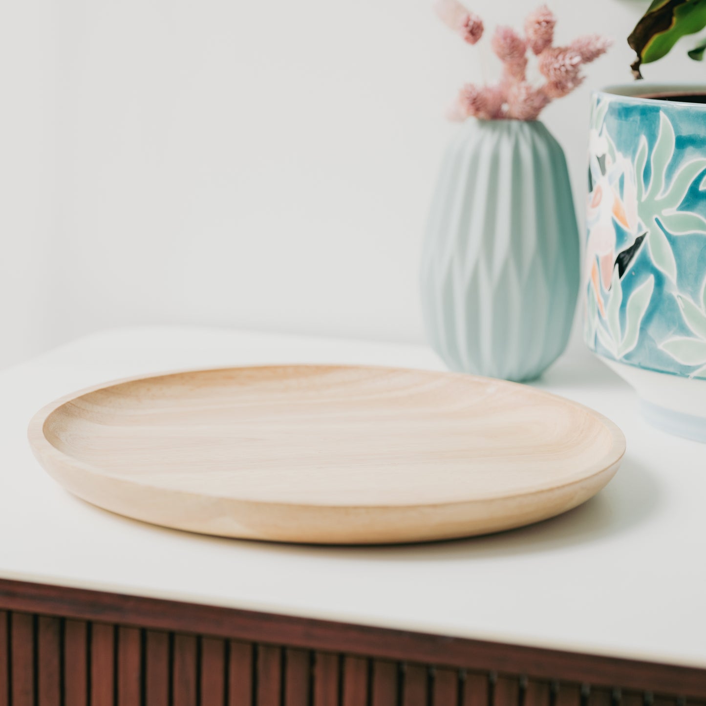 SANTAP Rubber Wood Plate (Round)