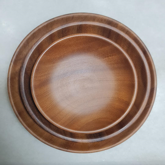 SANTAP Acacia Wood Deep Dish Plate (Round)