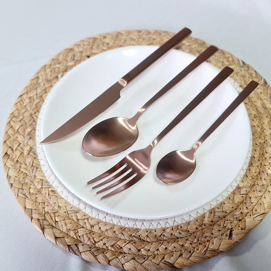 KIRANA Premium Brushed Finish Cutlery Set (16-pc set)