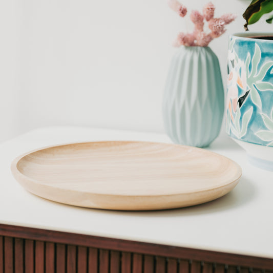SANTAP Rubber Wood Plate (Round)